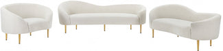 Ritz Boucle Fabric Sofa Cream - 477Cream-S - Vega Furniture