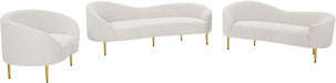 Ritz Boucle Fabric Sofa Cream - 477Cream-S - Vega Furniture