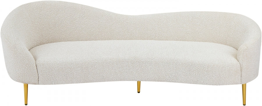 Ritz Boucle Fabric Sofa Cream - 477Cream-S - Vega Furniture