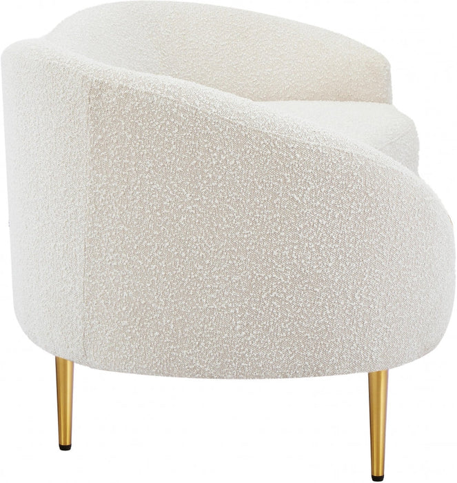 Ritz Boucle Fabric Sofa Cream - 477Cream-S - Vega Furniture