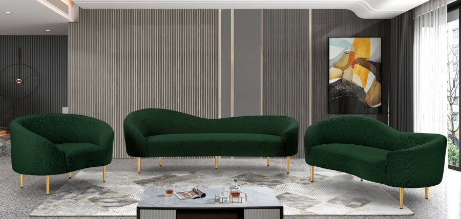 Ritz Boucle Fabric Sofa Green - 477Green-S - Vega Furniture