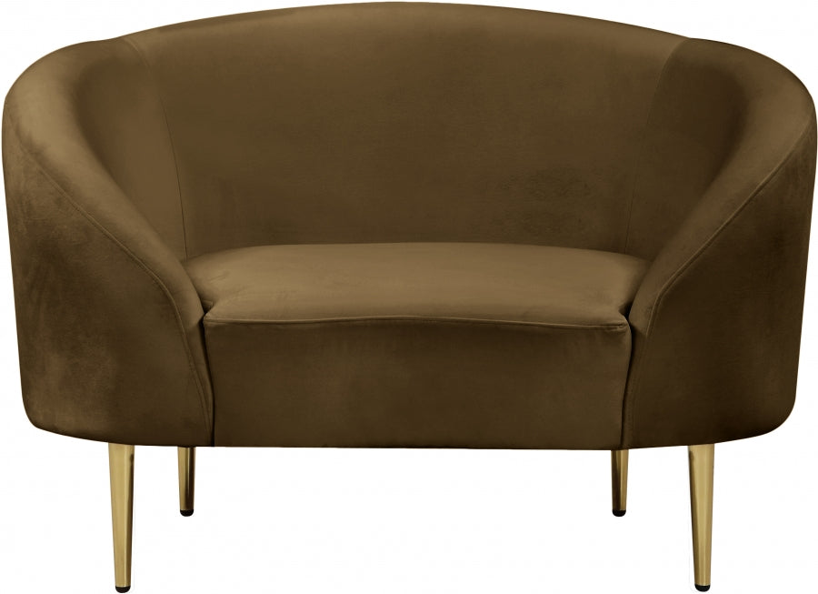 Ritz Brown Velvet Chair - 659Brown-C - Vega Furniture