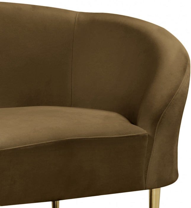 Ritz Brown Velvet Chair - 659Brown-C - Vega Furniture