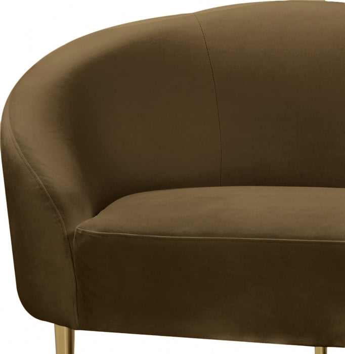 Ritz Brown Velvet Loveseat - 659Brown-L - Vega Furniture