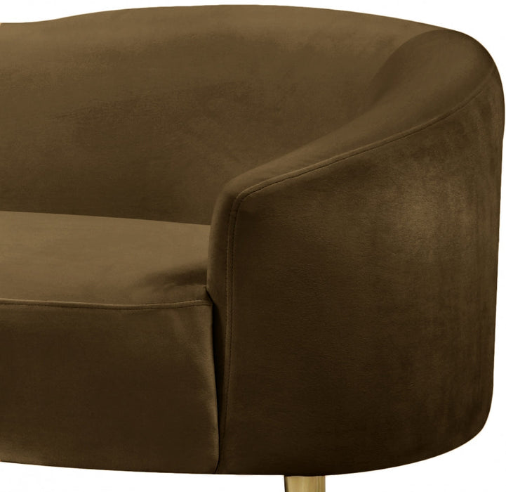 Ritz Brown Velvet Loveseat - 659Brown-L - Vega Furniture