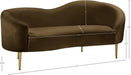 Ritz Brown Velvet Loveseat - 659Brown-L - Vega Furniture