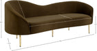 Ritz Brown Velvet Sofa - 659Brown-S - Vega Furniture