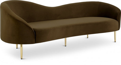 Ritz Brown Velvet Sofa - 659Brown-S - Vega Furniture