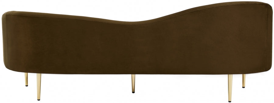 Ritz Brown Velvet Sofa - 659Brown-S - Vega Furniture