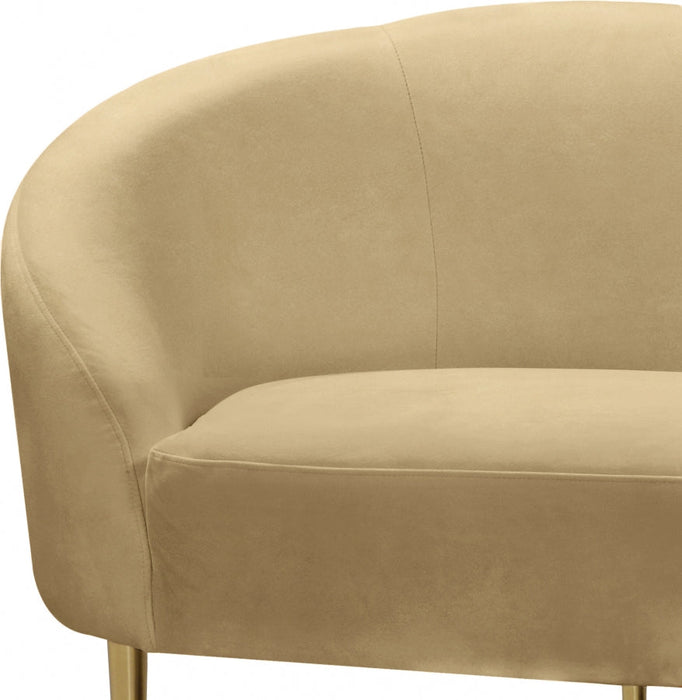 Ritz Camel Velvet Loveseat - 659Camel-L - Vega Furniture