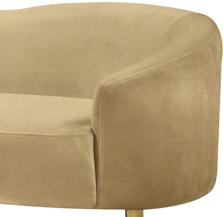 Ritz Camel Velvet Loveseat - 659Camel-L - Vega Furniture