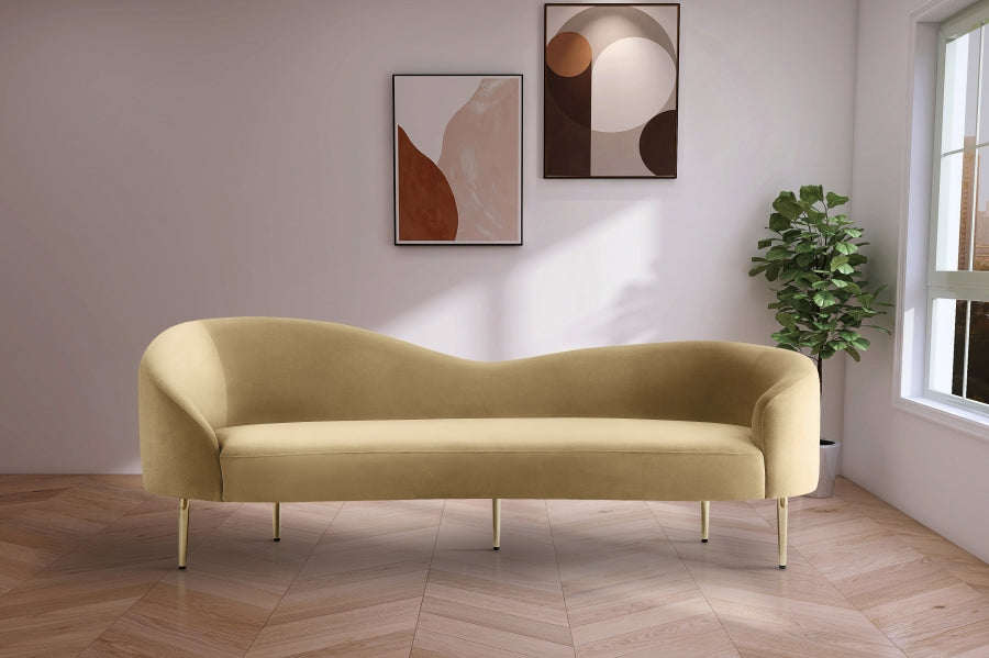 Ritz Camel Velvet Sofa - 659Camel-S - Vega Furniture