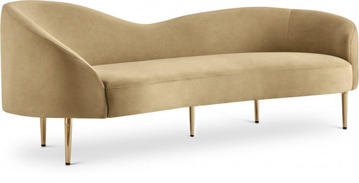 Ritz Camel Velvet Sofa - 659Camel-S - Vega Furniture