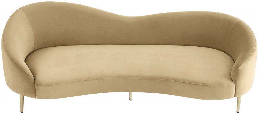 Ritz Camel Velvet Sofa - 659Camel-S - Vega Furniture