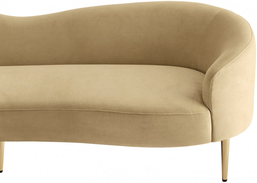 Ritz Camel Velvet Sofa - 659Camel-S - Vega Furniture