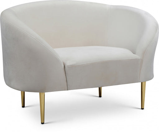 Ritz Cream Velvet Chair - 659Cream-C - Vega Furniture