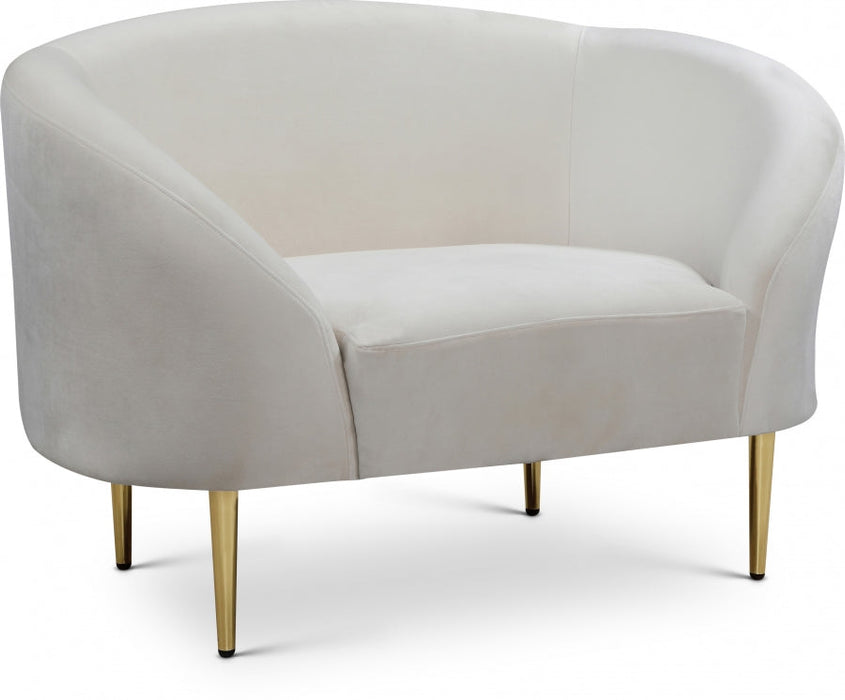 Ritz Cream Velvet Chair - 659Cream-C - Vega Furniture