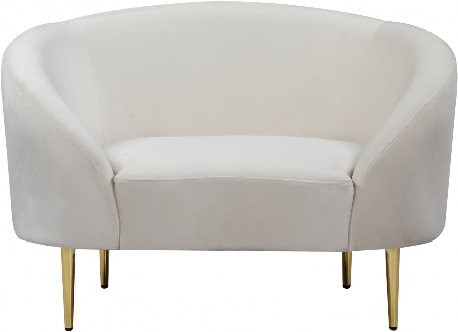 Ritz Cream Velvet Chair - 659Cream-C - Vega Furniture