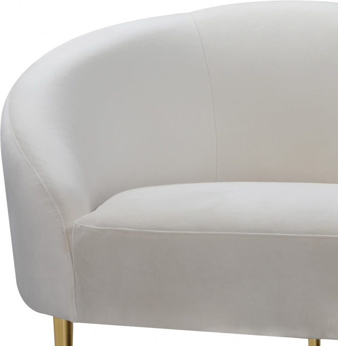 Ritz Cream Velvet Loveseat - 659Cream-L - Vega Furniture