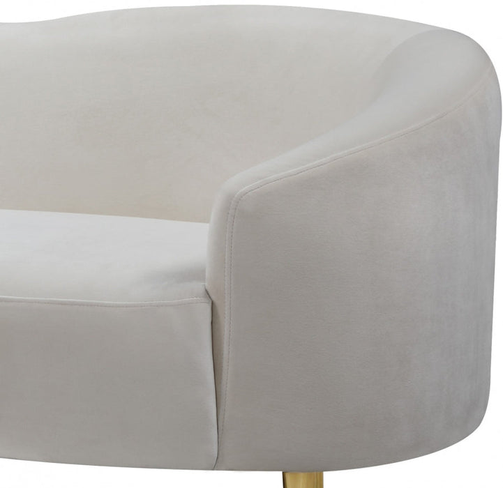 Ritz Cream Velvet Loveseat - 659Cream-L - Vega Furniture