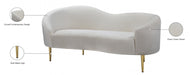 Ritz Cream Velvet Loveseat - 659Cream-L - Vega Furniture