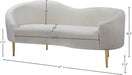 Ritz Cream Velvet Loveseat - 659Cream-L - Vega Furniture