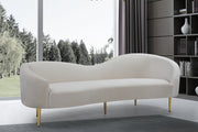 Ritz Cream Velvet Sofa - 659Cream-S - Vega Furniture