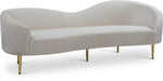 Ritz Cream Velvet Sofa - 659Cream-S - Vega Furniture