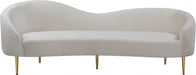 Ritz Cream Velvet Sofa - 659Cream-S - Vega Furniture