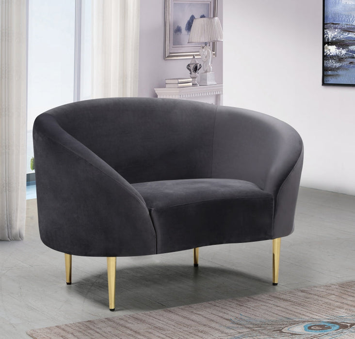 Ritz Grey Velvet Chair - 659Grey-C - Vega Furniture