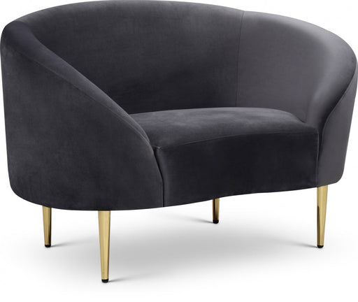 Ritz Grey Velvet Chair - 659Grey-C - Vega Furniture