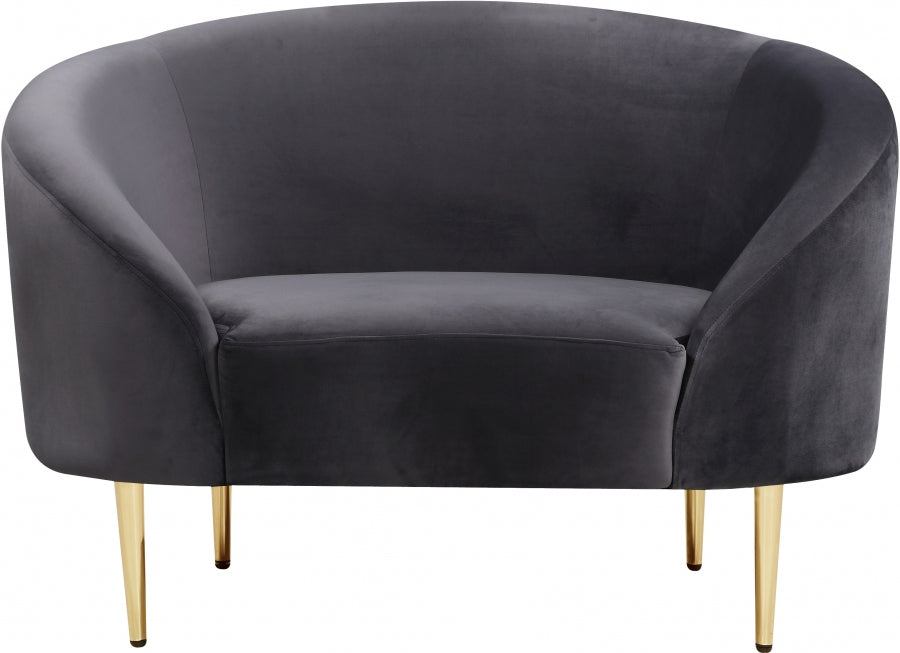 Ritz Grey Velvet Chair - 659Grey-C - Vega Furniture