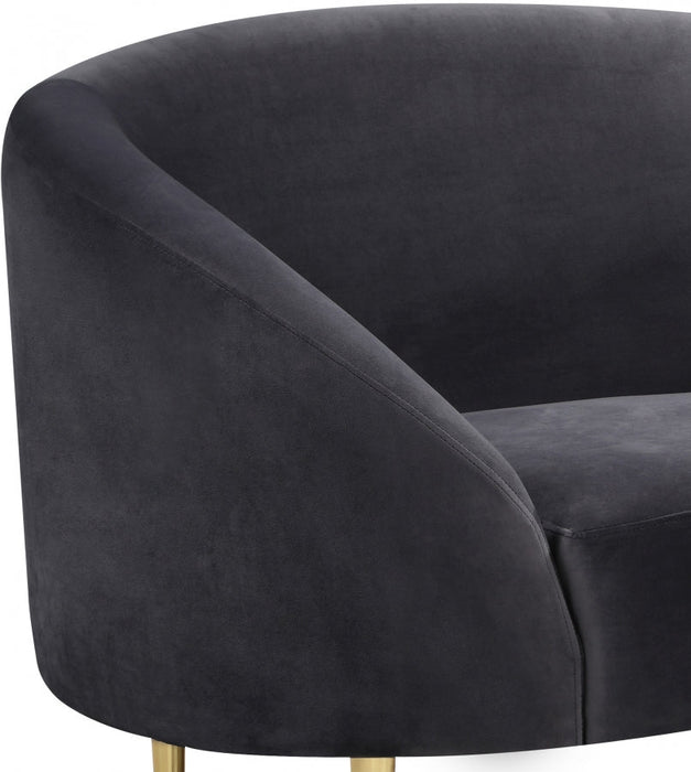 Ritz Grey Velvet Chair - 659Grey-C - Vega Furniture