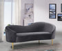 Ritz Grey Velvet Loveseat - 659Grey-L - Vega Furniture