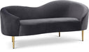 Ritz Grey Velvet Loveseat - 659Grey-L - Vega Furniture