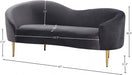 Ritz Grey Velvet Loveseat - 659Grey-L - Vega Furniture