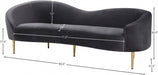 Ritz Grey Velvet Sofa - 659Grey-S - Vega Furniture