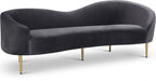 Ritz Grey Velvet Sofa - 659Grey-S - Vega Furniture