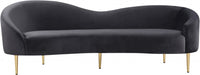 Ritz Grey Velvet Sofa - 659Grey-S - Vega Furniture