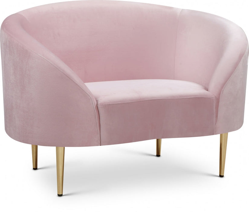 Ritz Pink Velvet Chair - 659Pink-C - Vega Furniture