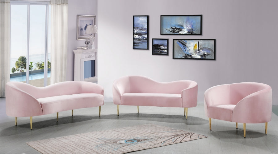 Ritz Pink Velvet Chair - 659Pink-C - Vega Furniture