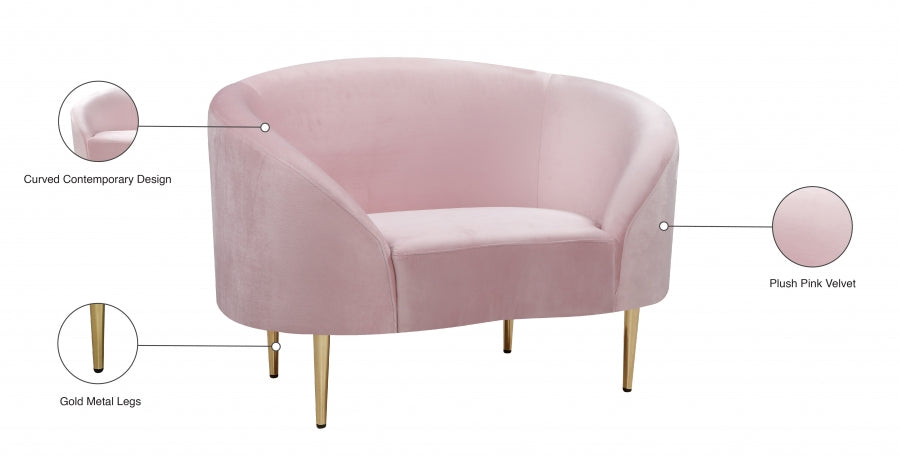 Ritz Pink Velvet Chair - 659Pink-C - Vega Furniture