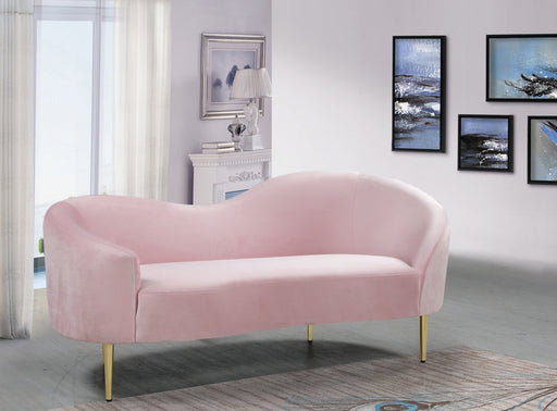 Ritz Pink Velvet Loveseat - 659Pink-L - Vega Furniture