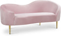 Ritz Pink Velvet Loveseat - 659Pink-L - Vega Furniture