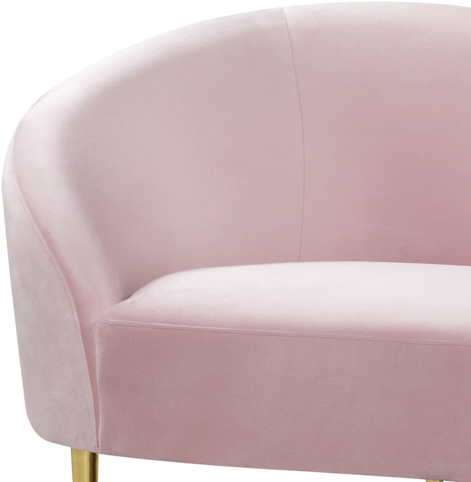 Ritz Pink Velvet Loveseat - 659Pink-L - Vega Furniture