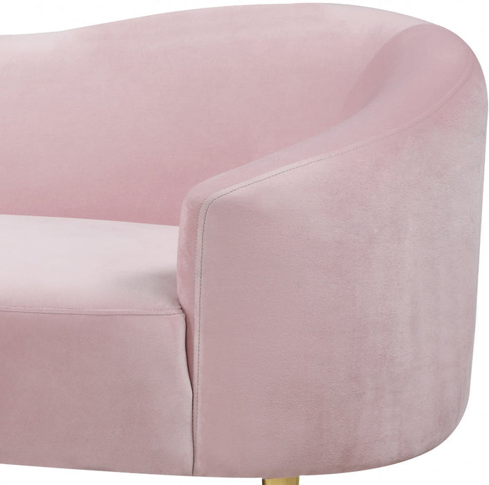 Ritz Pink Velvet Loveseat - 659Pink-L - Vega Furniture