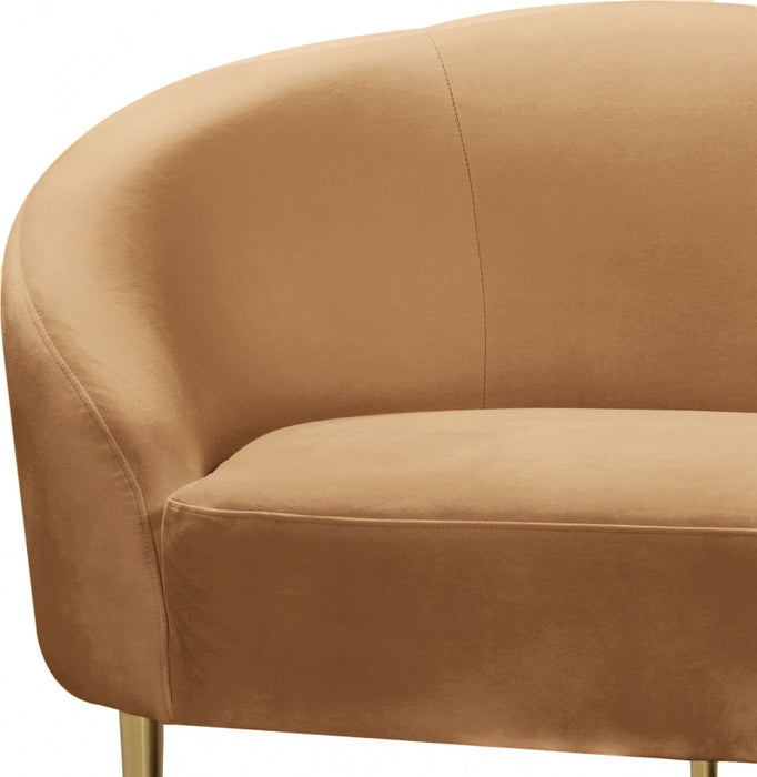 Ritz Saddle Velvet Loveseat - 659Saddle-L - Vega Furniture