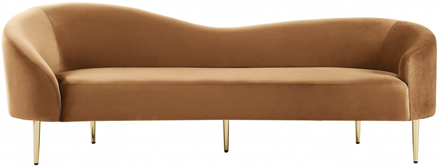 Ritz Saddle Velvet Sofa - 659Saddle-S - Vega Furniture