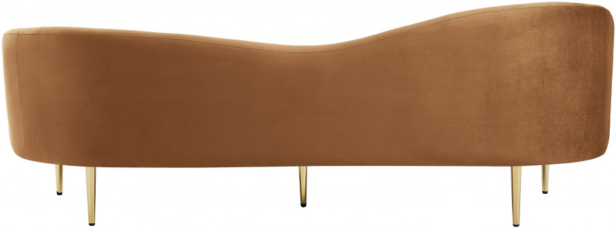 Ritz Saddle Velvet Sofa - 659Saddle-S - Vega Furniture