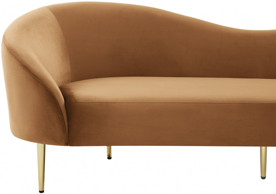 Ritz Saddle Velvet Sofa - 659Saddle-S - Vega Furniture